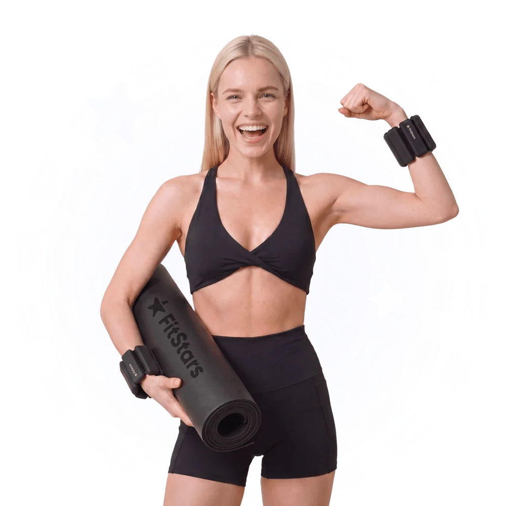 Девушка с чёрным ковром FitStars